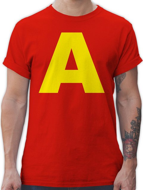 Shirtracer T-Shirt Kostüm Buchstabe A Streifenhörnchen Chipmunk Alvin I Pas günstig online kaufen