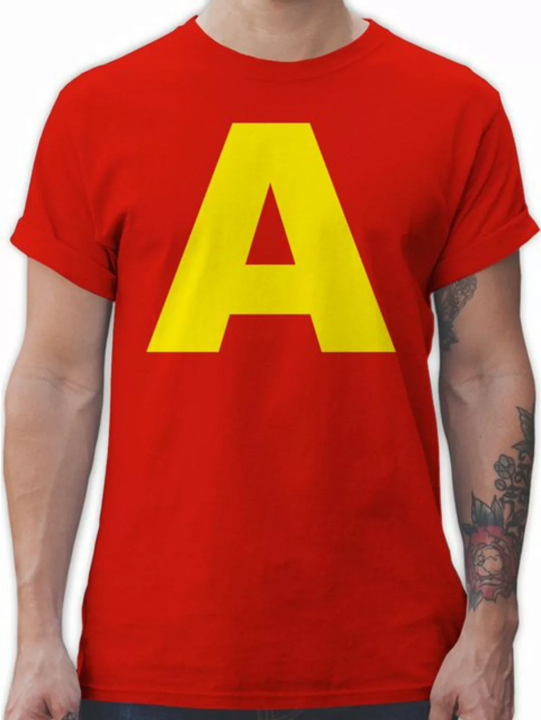 Shirtracer T-Shirt Kostüm Buchstabe A Streifenhörnchen Chipmunk Alvin I Pas günstig online kaufen