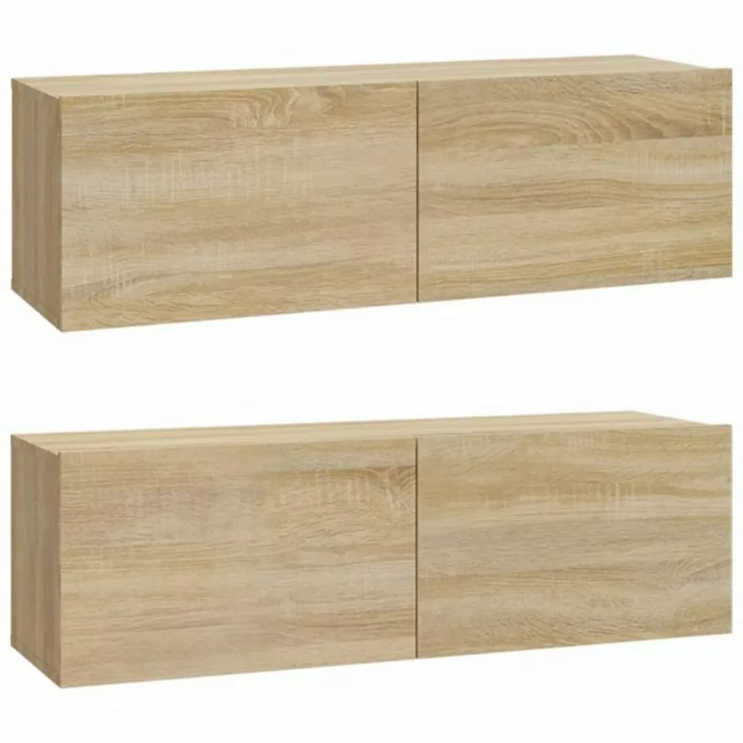 vidaXL TV-Schrank TV-Wandschränke 2 Stk Sonoma Eiche 100x30x30 cm Spanplatt günstig online kaufen