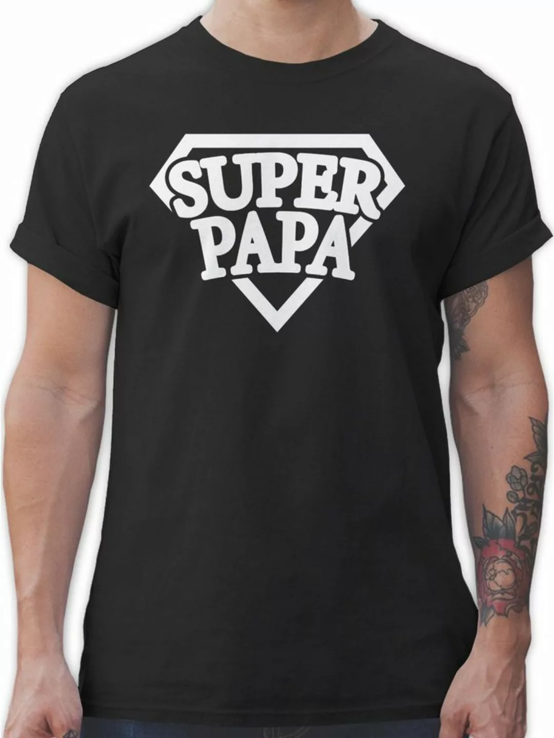 Shirtracer T-Shirt Super Papa - Superheld Vatertag Geschenk für Papa günstig online kaufen