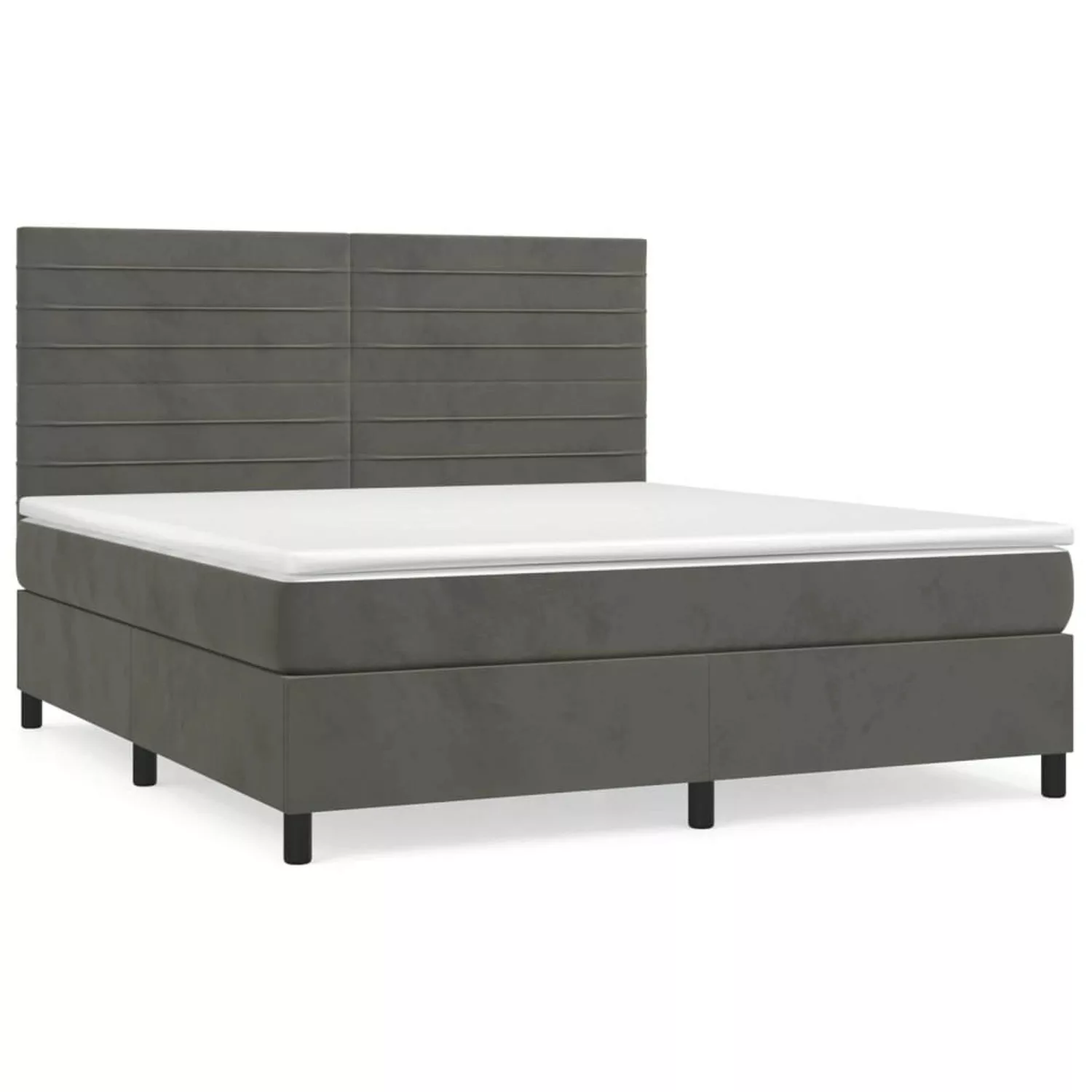 vidaXL Boxspringbett mit Matratze Dunkelgrau 160x200 cm Samt1348904 günstig online kaufen