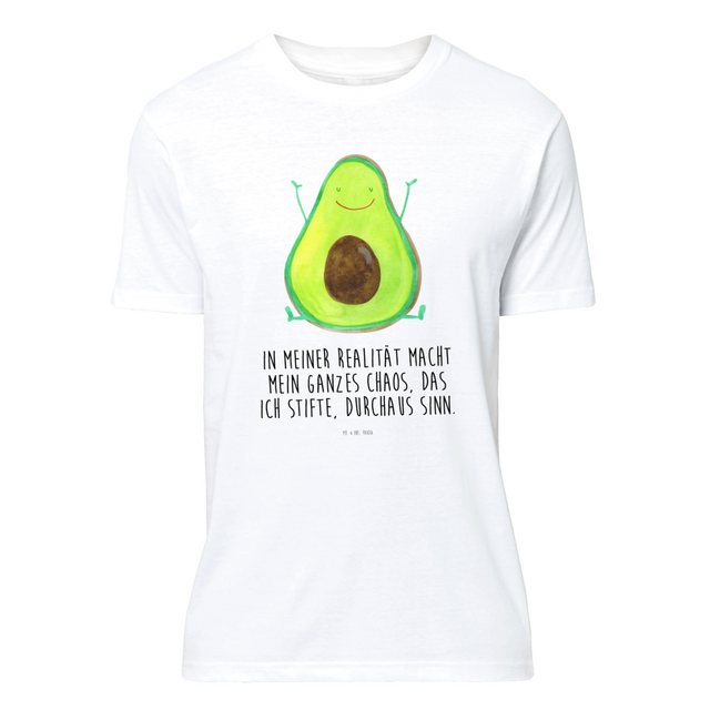 Mr. & Mrs. Panda T-Shirt Avocado Happy - Weiß - Geschenk, Schlafshirt, Vega günstig online kaufen