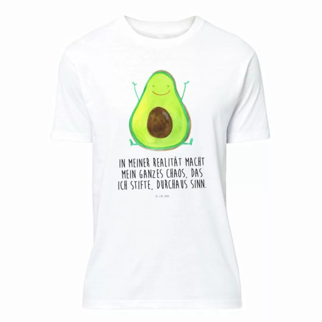 Mr. & Mrs. Panda T-Shirt Avocado Happy - Weiß - Geschenk, Schlafshirt, Vega günstig online kaufen