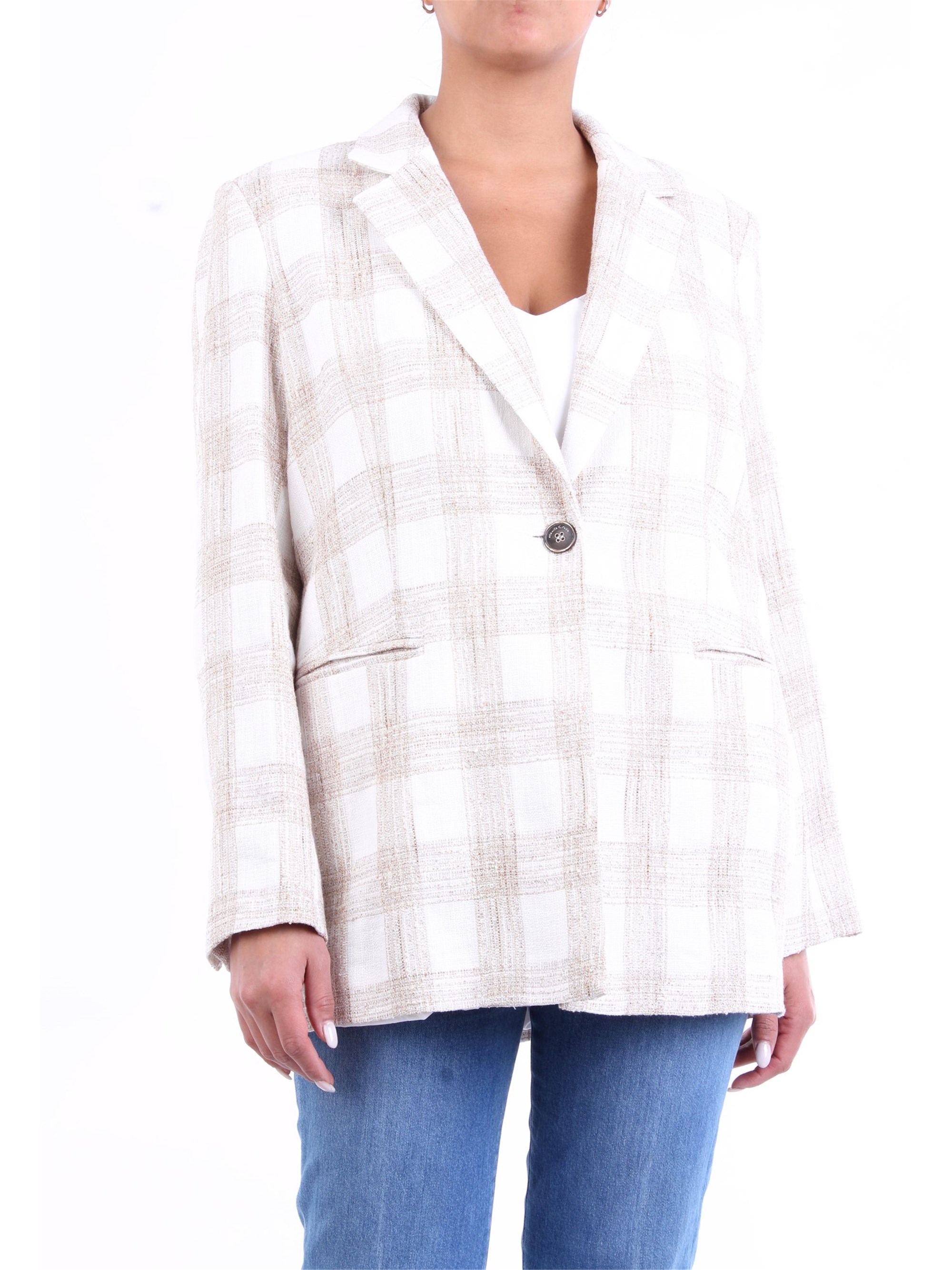 MANILA GRACE Blazer Damen Weiß und beige günstig online kaufen