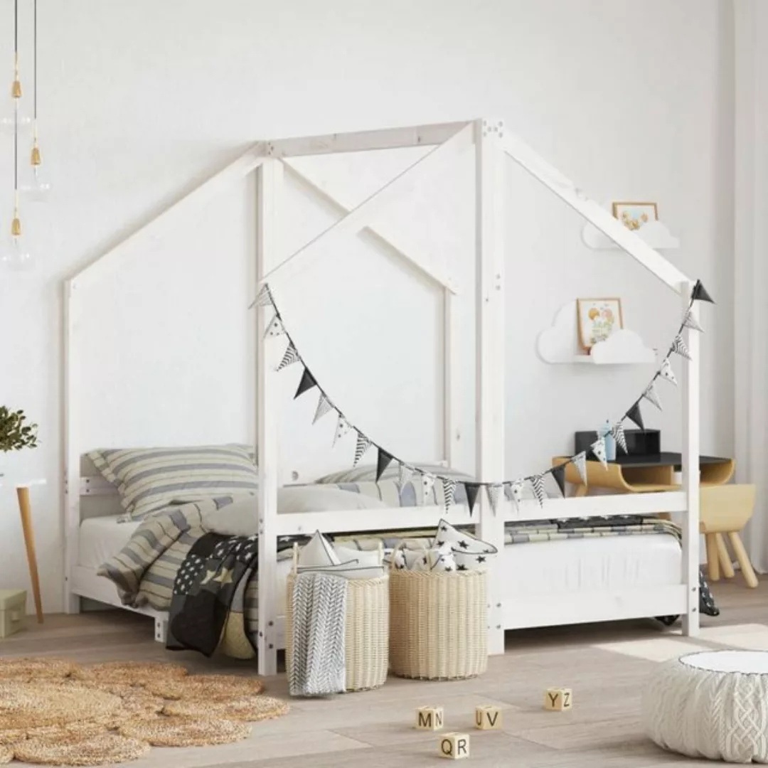 vidaXL Kinderbett Kinderbett Weiß 2x70x140 cm Massivholz Kiefer günstig online kaufen