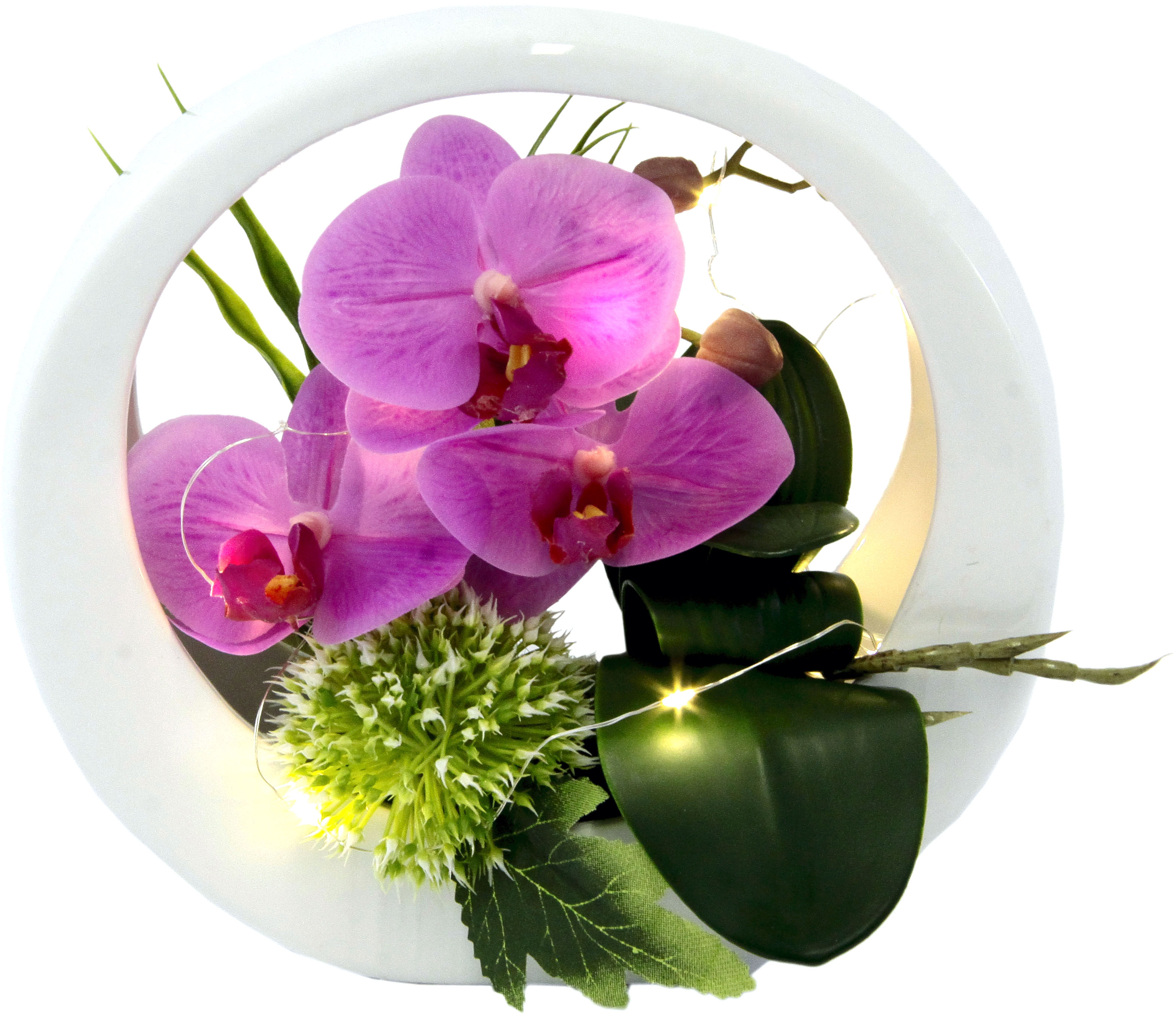 I.GE.A. Kunstorchidee "Orchidee", im Keramiktopf, mit LED-Beleuchtung günstig online kaufen