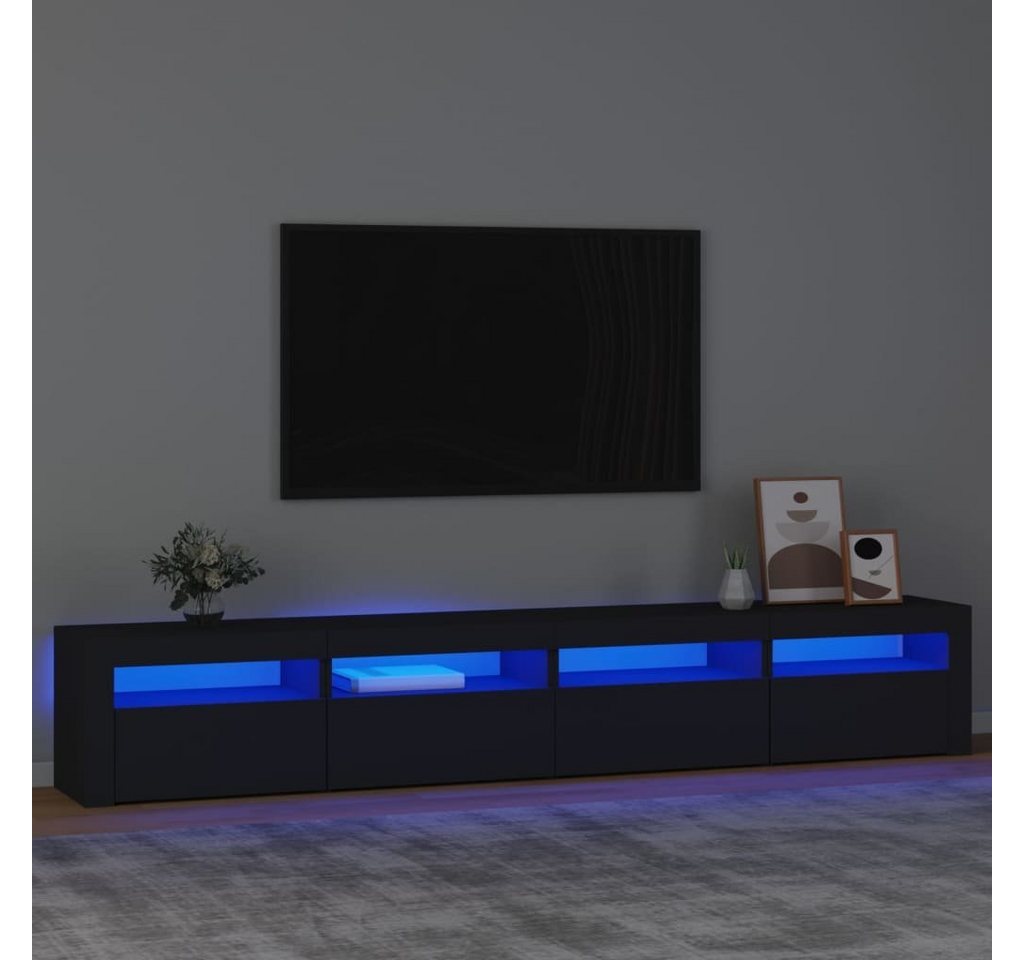 vidaXL TV-Schrank TV-Schrank mit LED-Leuchten Schwarz 240x35x40 cm (1-St) günstig online kaufen