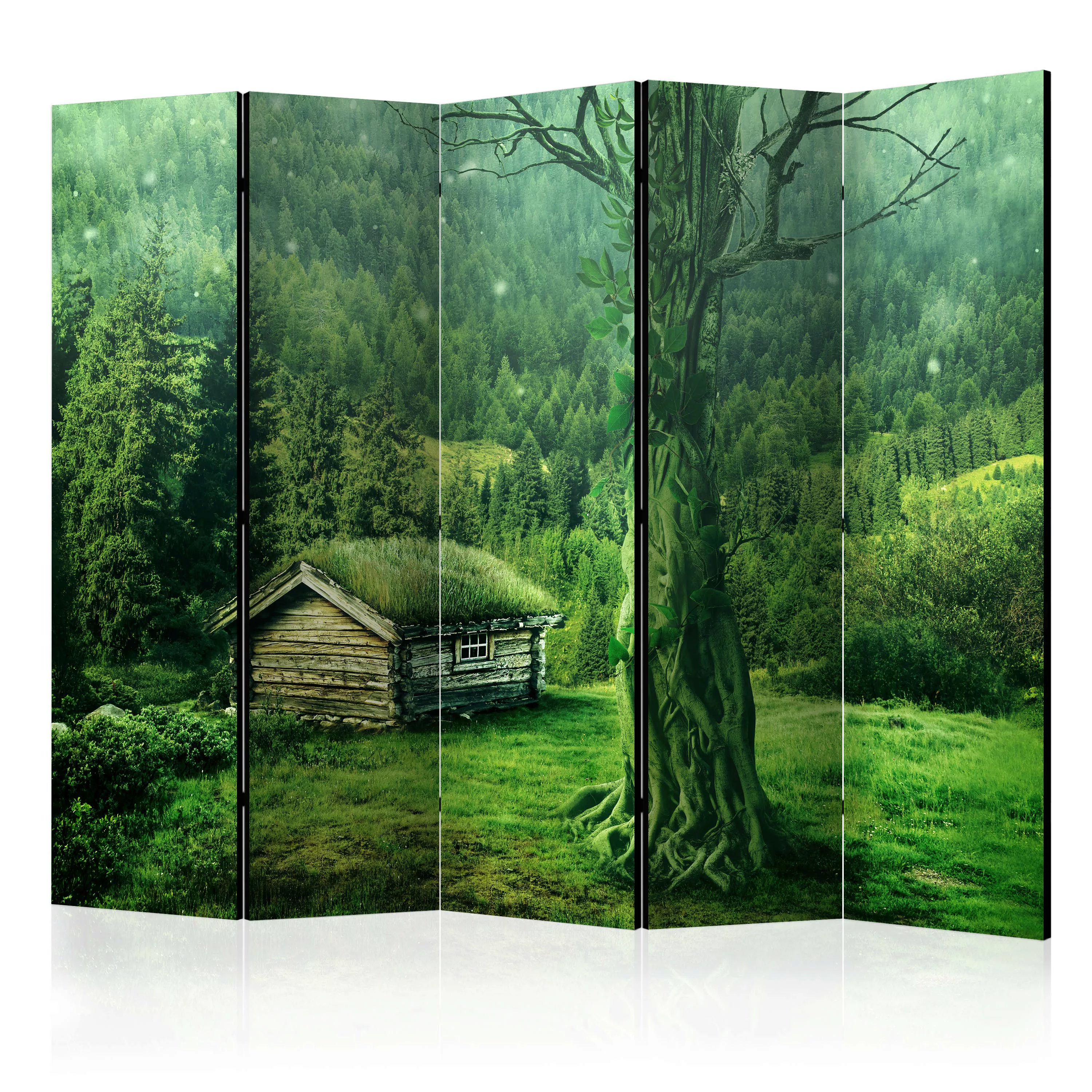 5-teiliges Paravent - Green Seclusion Ii [room Dividers] günstig online kaufen