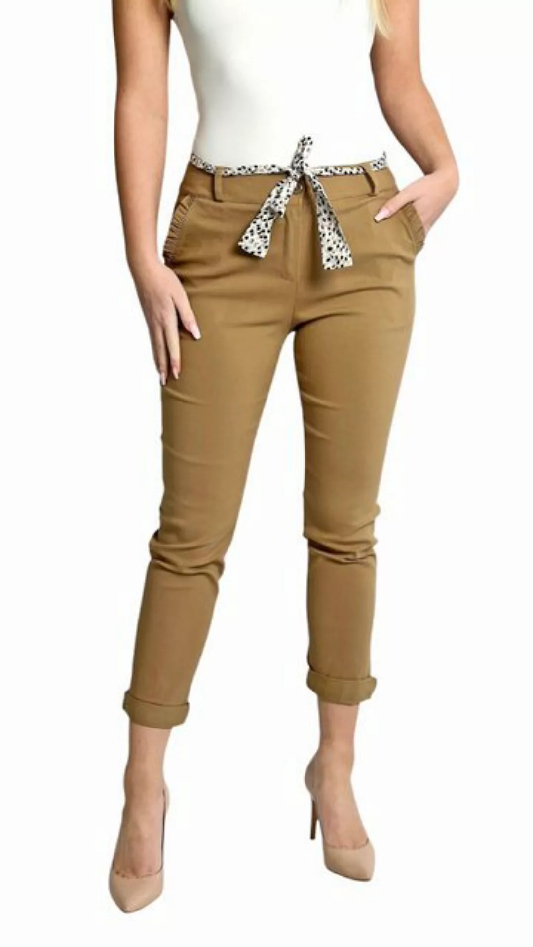 Mississhop Stretch-Hose Female Damen Stretch Klassische Chino Hose mit gemu günstig online kaufen