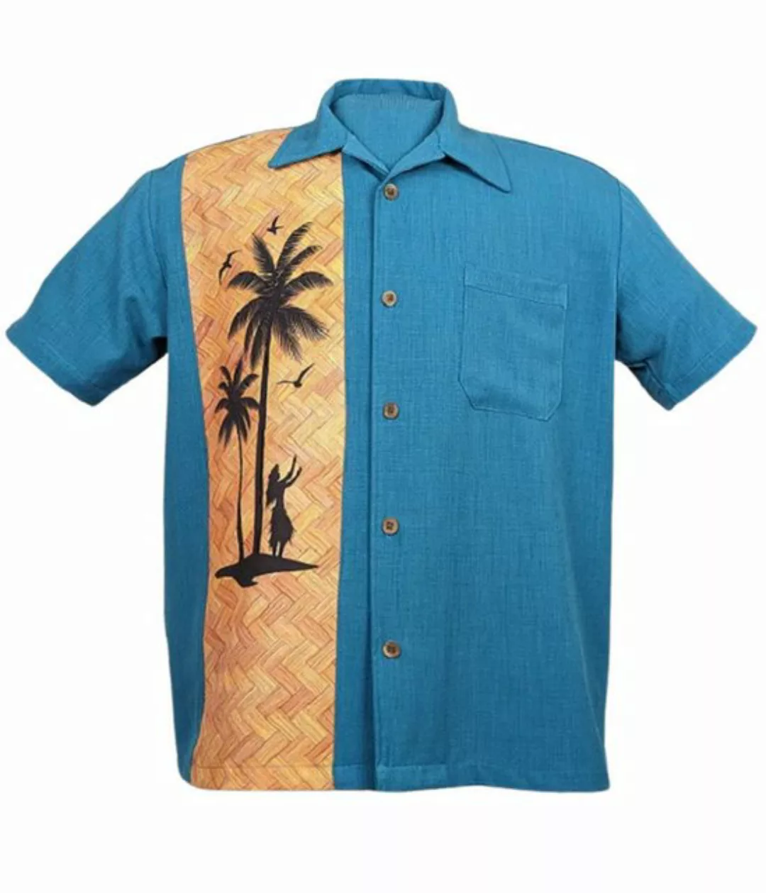 Steady Clothing Kurzarmhemd Hula Palm Pacific Bowling Shirt Vintage Retro R günstig online kaufen