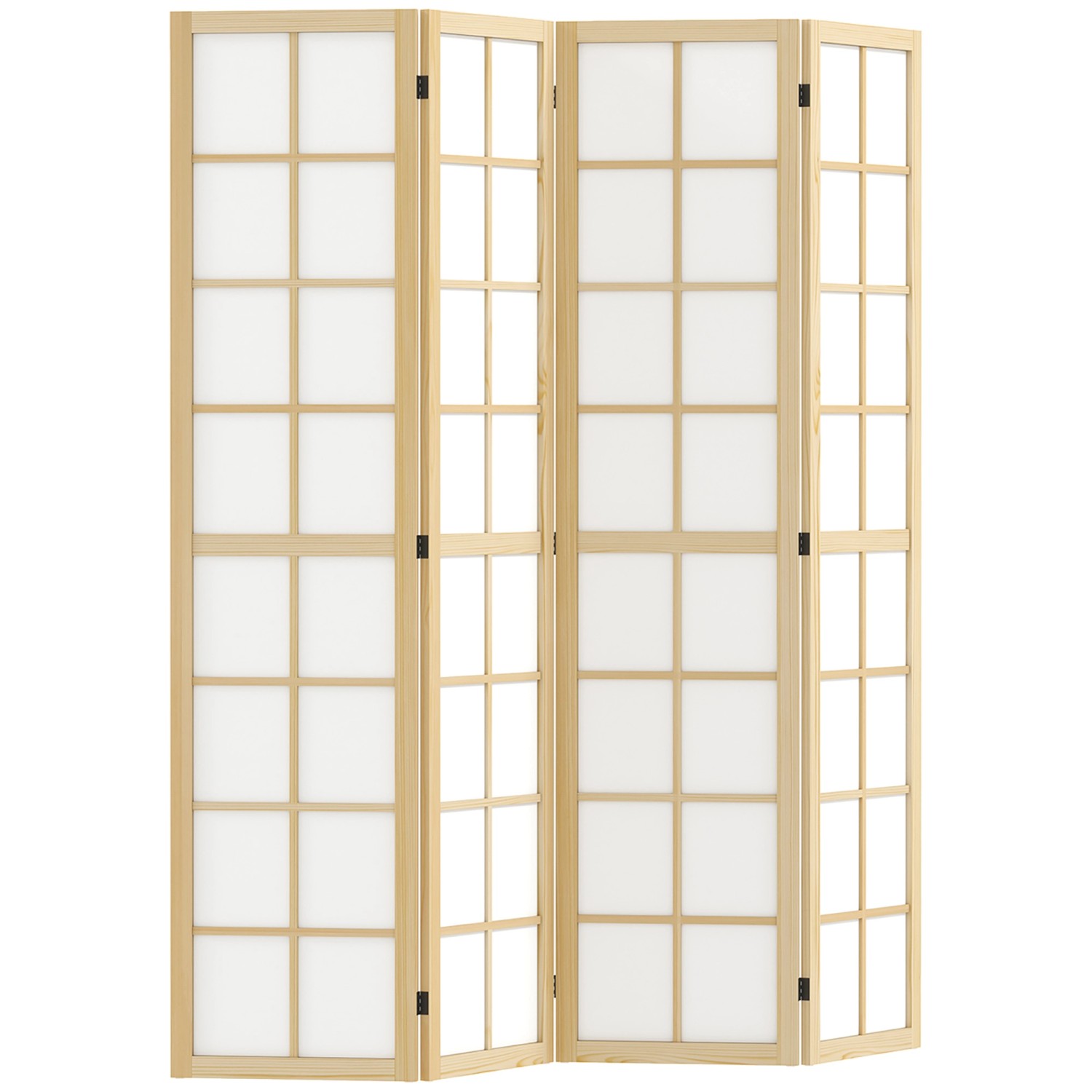 HOMCOM Paravent Kiefernholz Vliesstoff Naturholz 160L x 1,7B x 170H cm günstig online kaufen