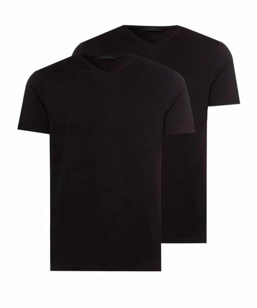 FALKE 2-Pack Herren T-Shirt V-Ausschnitt, S, Schwarz, Uni, Baumwolle, 11691 günstig online kaufen