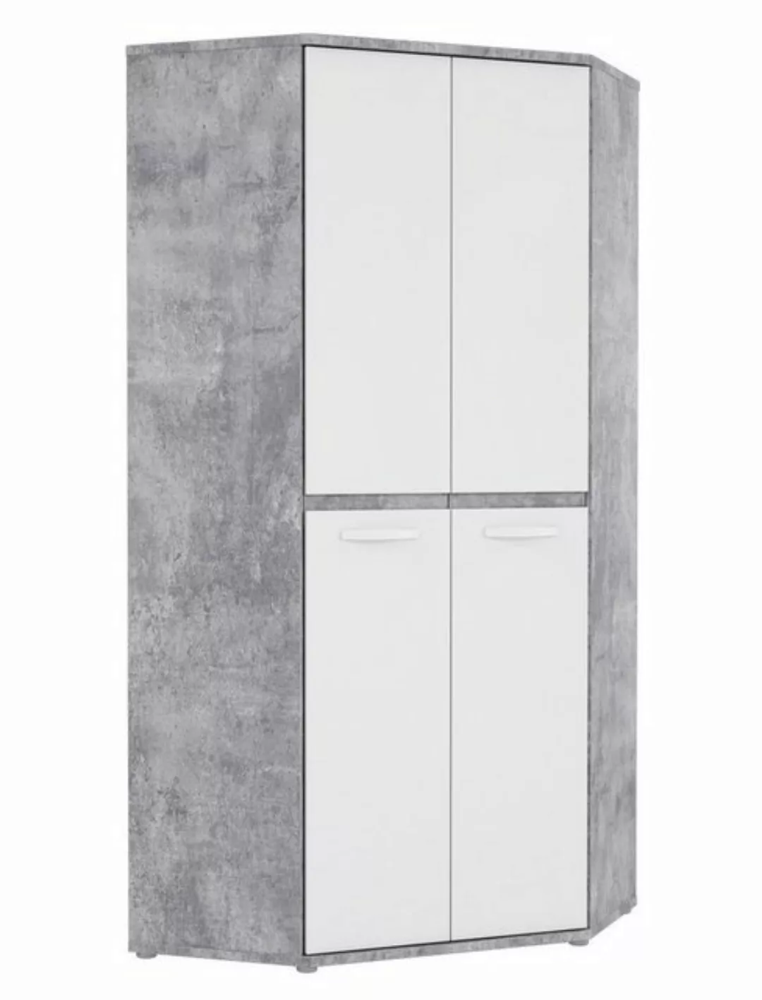 expendio Kleiderschrank Coburg 6 Eckschrank Betonoptik Hochglanz weiß 92x20 günstig online kaufen