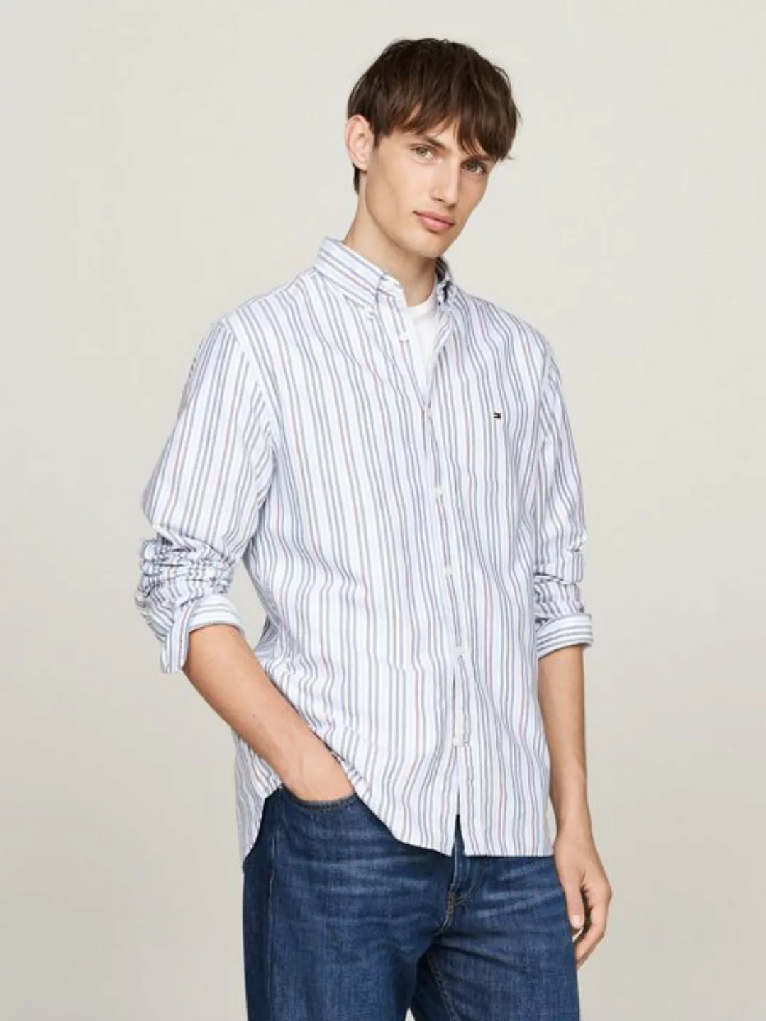 Tommy Hilfiger Langarmhemd MULTI STRIPE OXFORD RF SHIRT günstig online kaufen