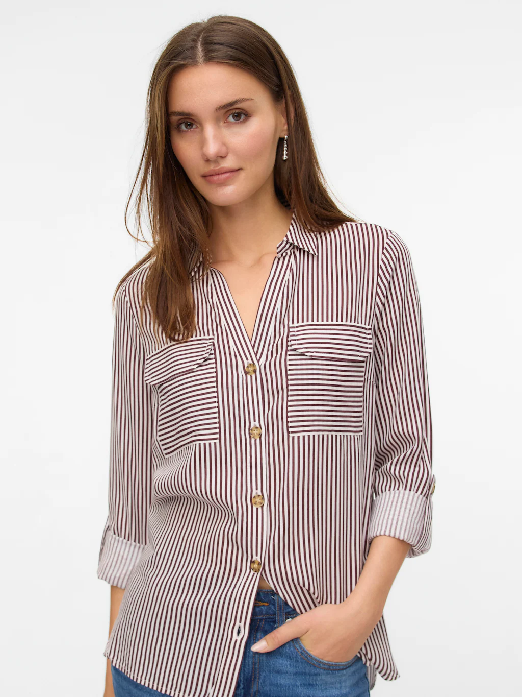 Vero Moda Hemdbluse "VMBUMPY L/S SHIRT NEW WVN GA NOOS" günstig online kaufen