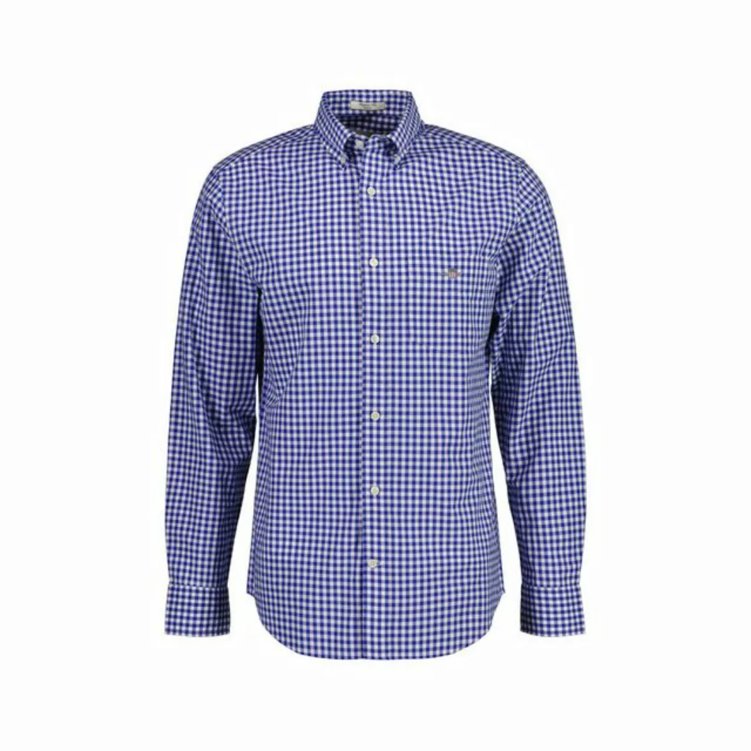 Gant Langarmhemd "REG POPLIN GINGHAM SHIRT", mit Logostickerei auf der Brus günstig online kaufen