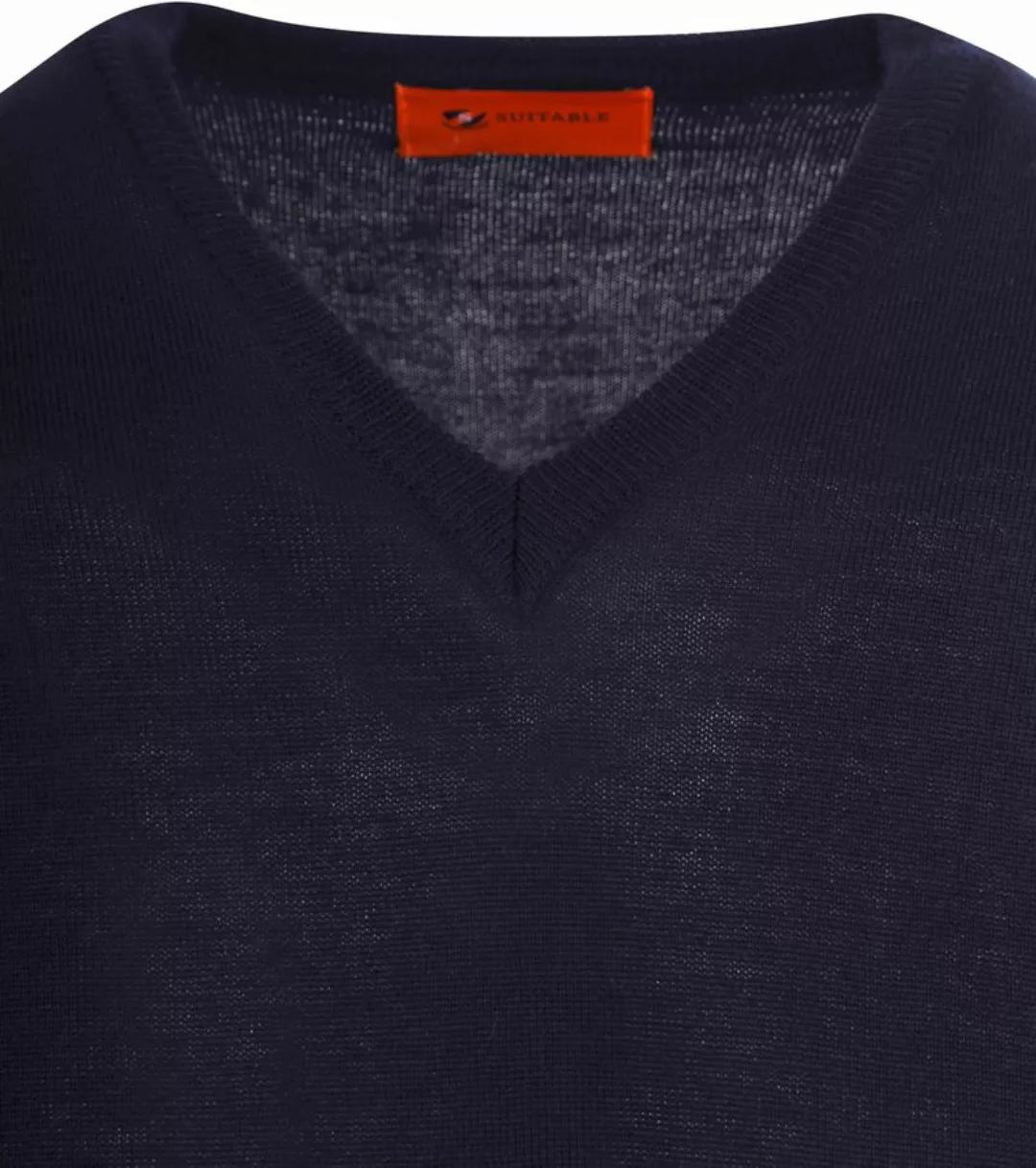 Geschikte trui V-hals Wol Donkerblauw - Größe L günstig online kaufen