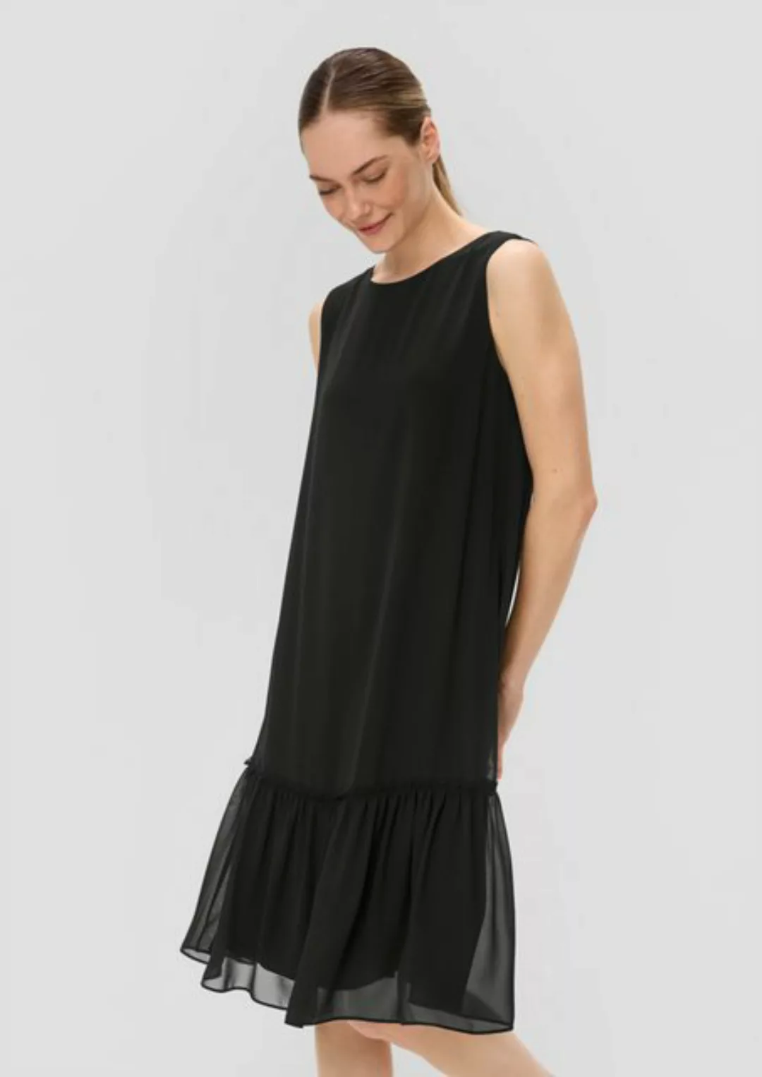 s.Oliver BLACK LABEL Minikleid Knieumspielendes Chiffon-Kleid mit Volants günstig online kaufen