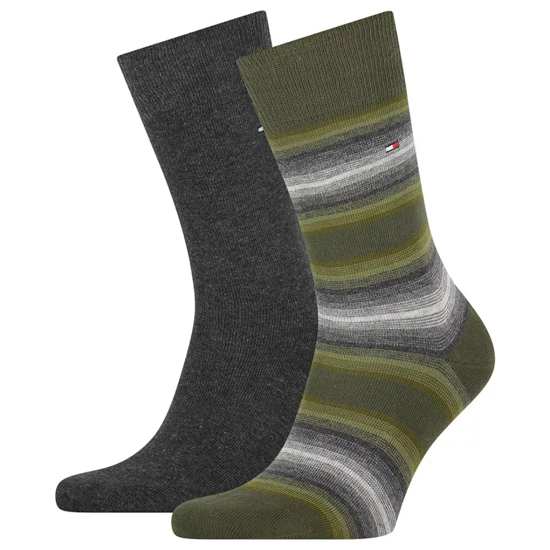 Tommy Hilfiger Seasonal Baja Gestreifte Socken 2 Paare EU 39-42 Olive günstig online kaufen
