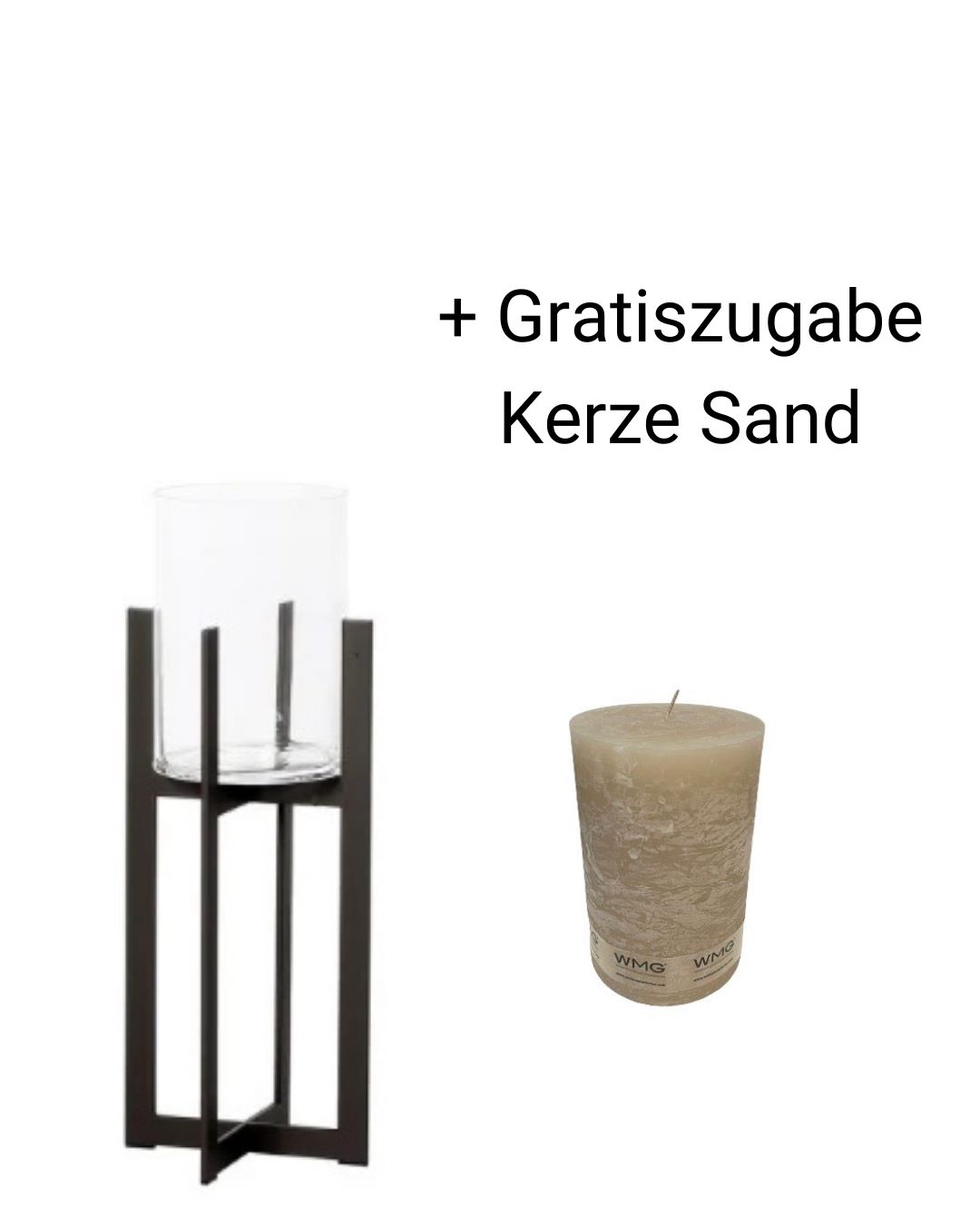 Windlicht Bolton Höhe 85 cm + Gratiszugabe Kerze Sand günstig online kaufen