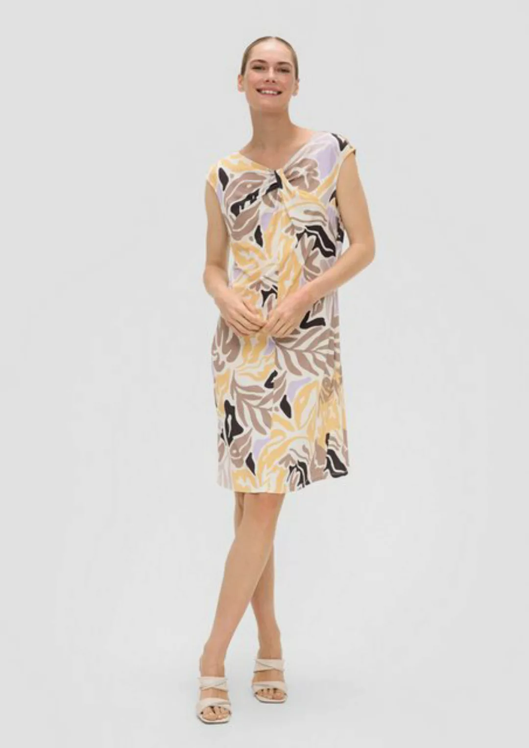 s.Oliver BLACK LABEL Minikleid Ärmelloses Jersey-Kleid mit Knoten-Detail Kn günstig online kaufen