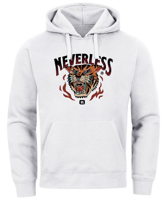 Neverless Hoodie Hoodie Herren Print Tiger Aufdruck Schrift Motiv Kapuzen-P günstig online kaufen