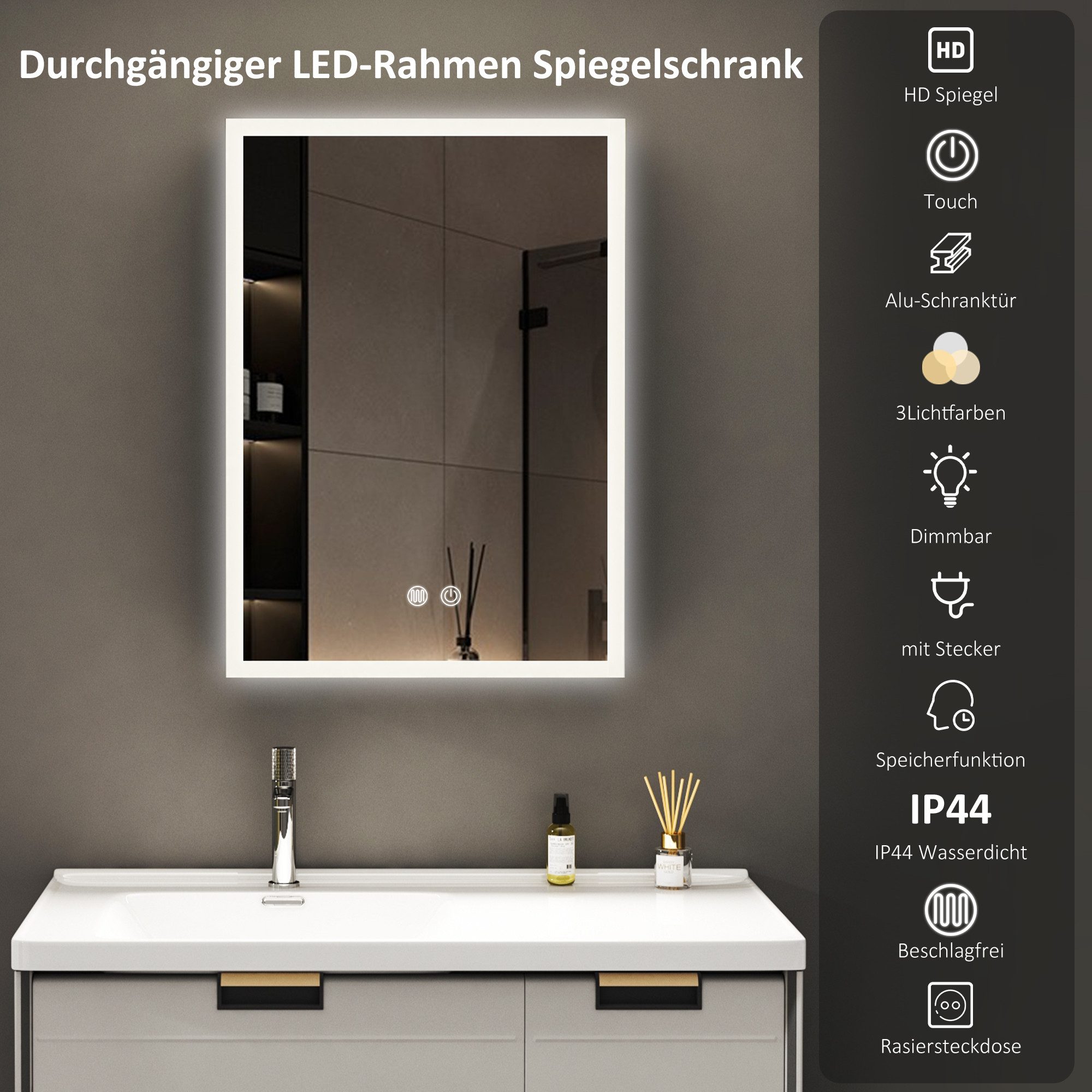 WDWRITTI Spiegelschrank mit steckdose Spiegelschrank klein günstig online kaufen