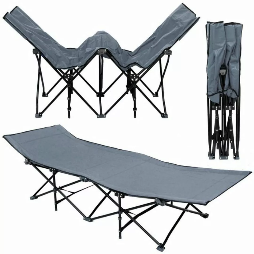 Campingliege Faltbett Faltliege Feldbett Grau Camping 190x70x36 cm Liege-St günstig online kaufen