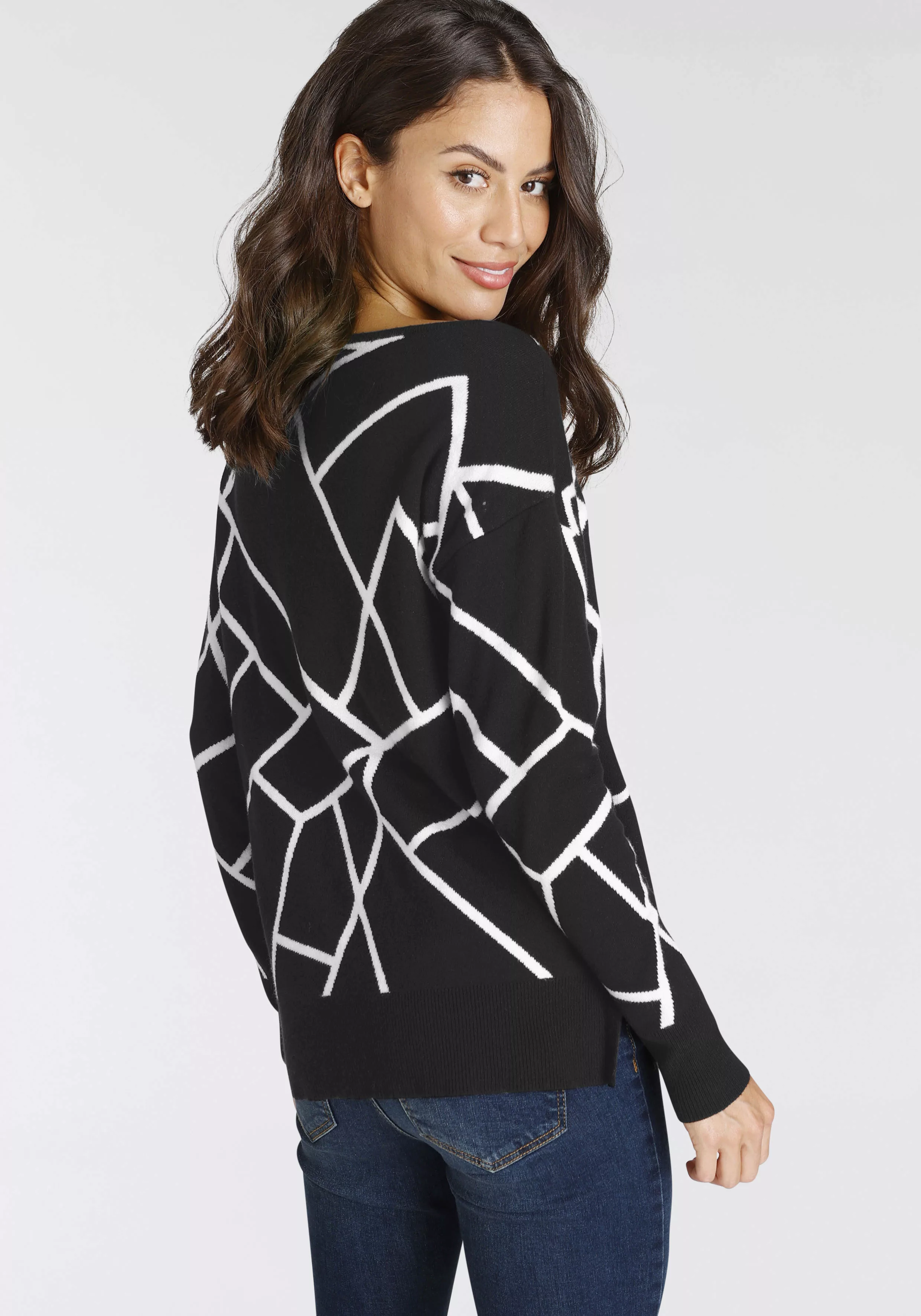 Laura Scott Jacquardpullover, mit Rundhalsausschnitt günstig online kaufen