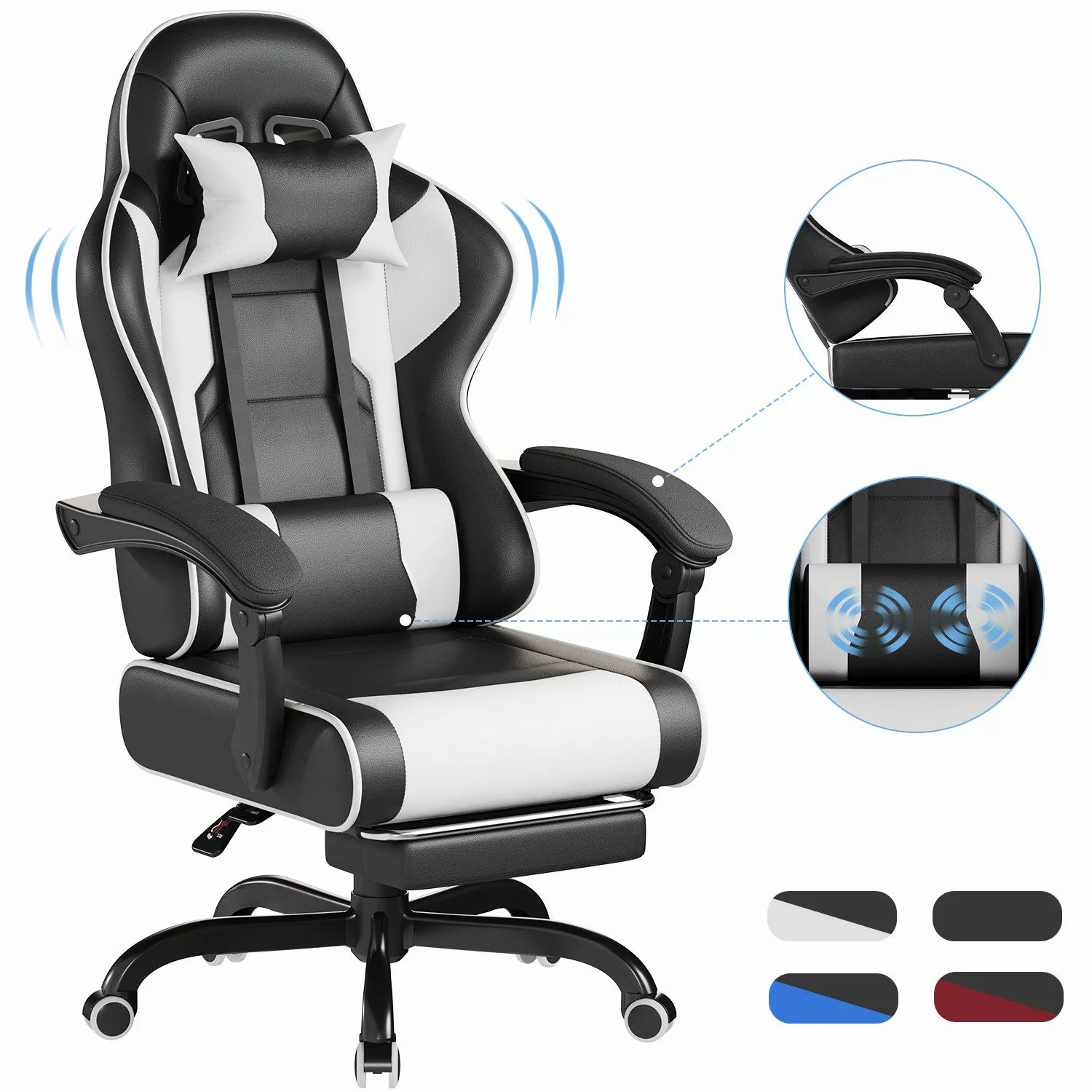HOMALL Gaming-Stuhl LED Massage Bürostuhl mit günstig online kaufen