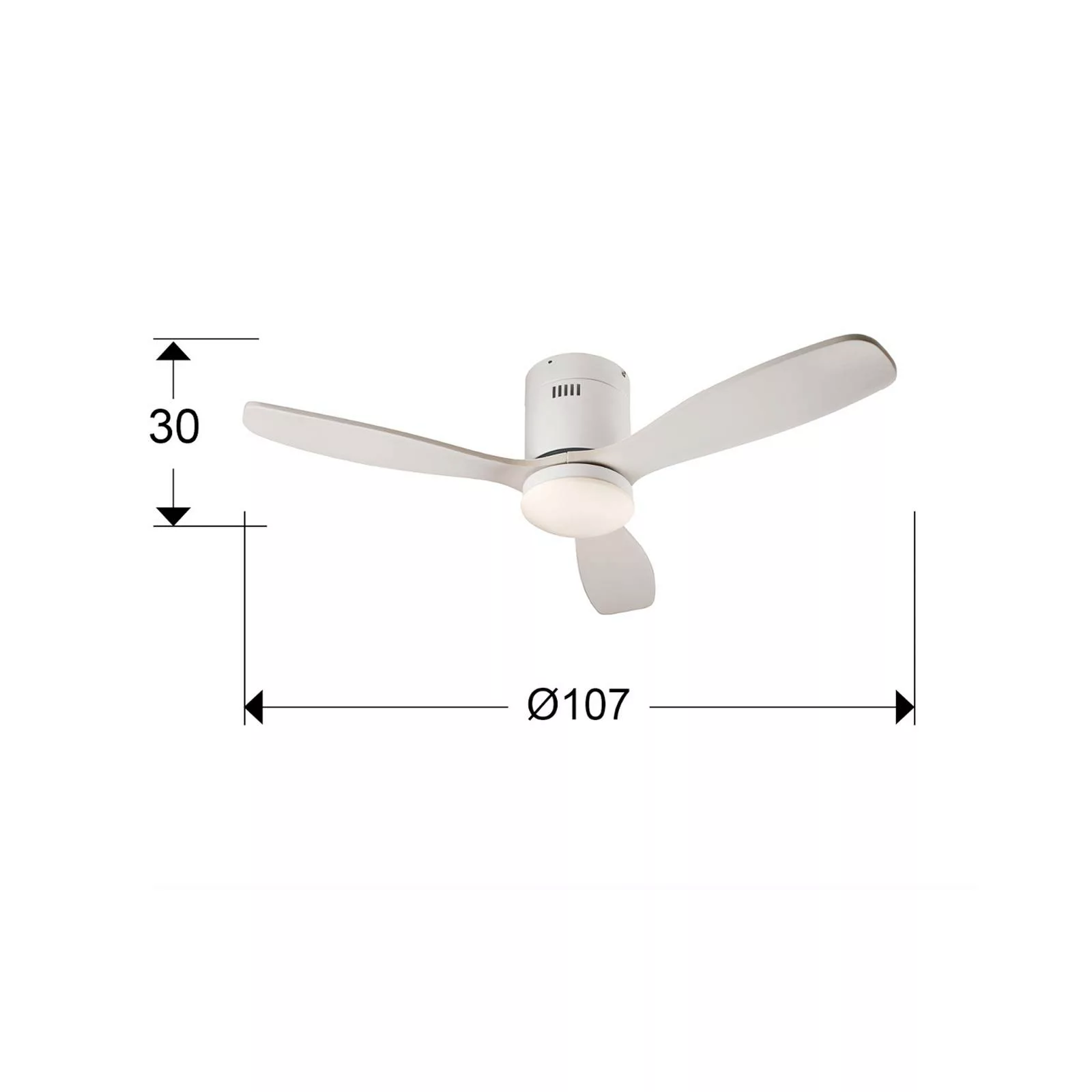 LED-Deckenventilator Siroco Mini, DC, leise, weiß, CCT günstig online kaufen