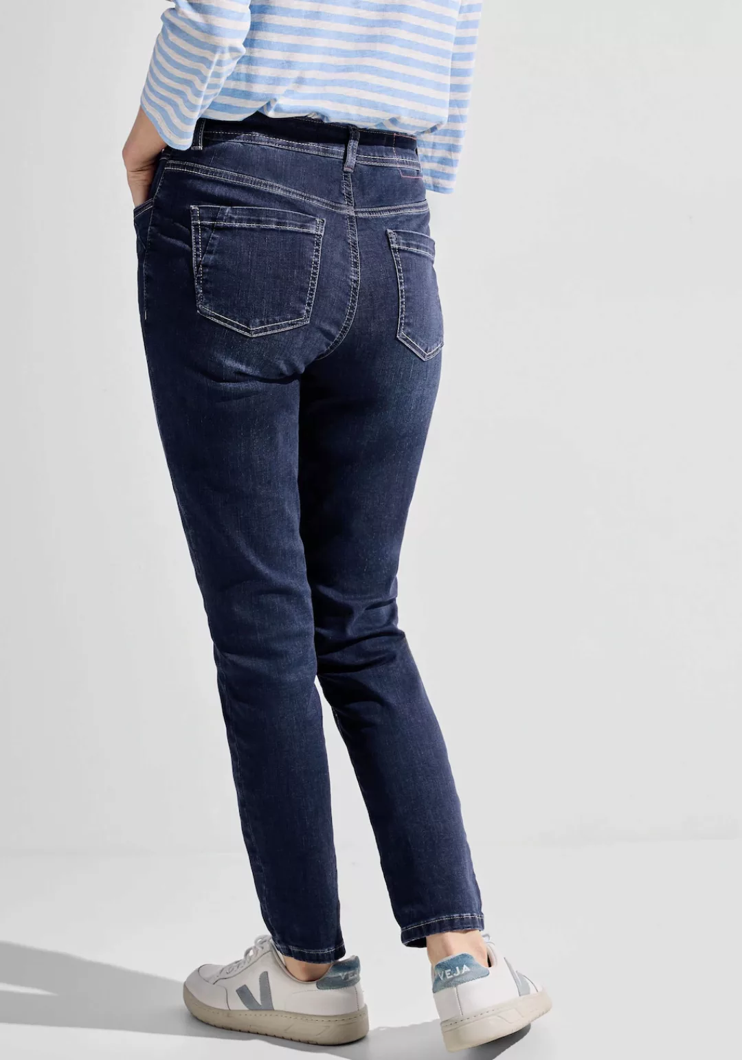 Cecil Slim-fit-Jeans in mittelblauer Waschung günstig online kaufen