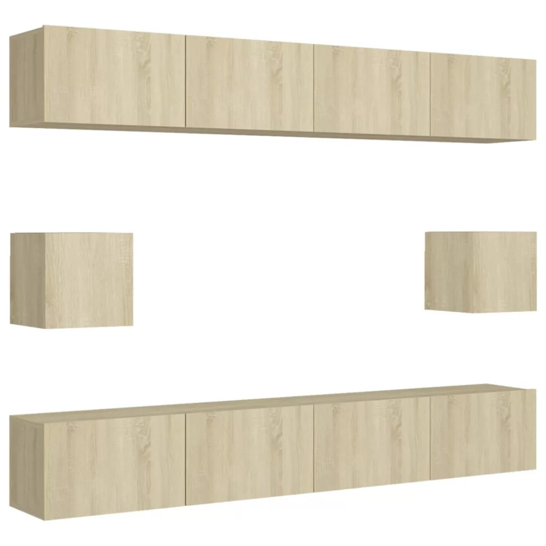 6-tlg. Tv-schrank-set Sonoma-eiche Spanplatte günstig online kaufen