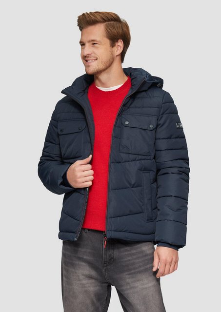 s.Oliver Allwetterjacke Gesteppte Jacke mit abnehmbarer Kapuze Logo günstig online kaufen