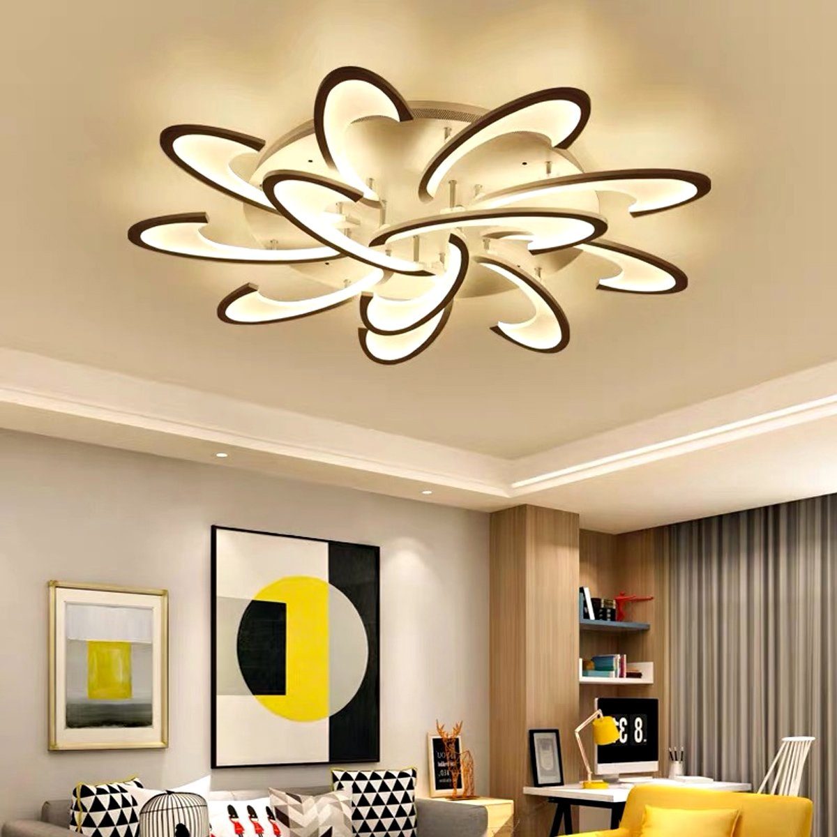 oyajia Deckenleuchte 80/120W LED Deckenlampe Blume günstig online kaufen