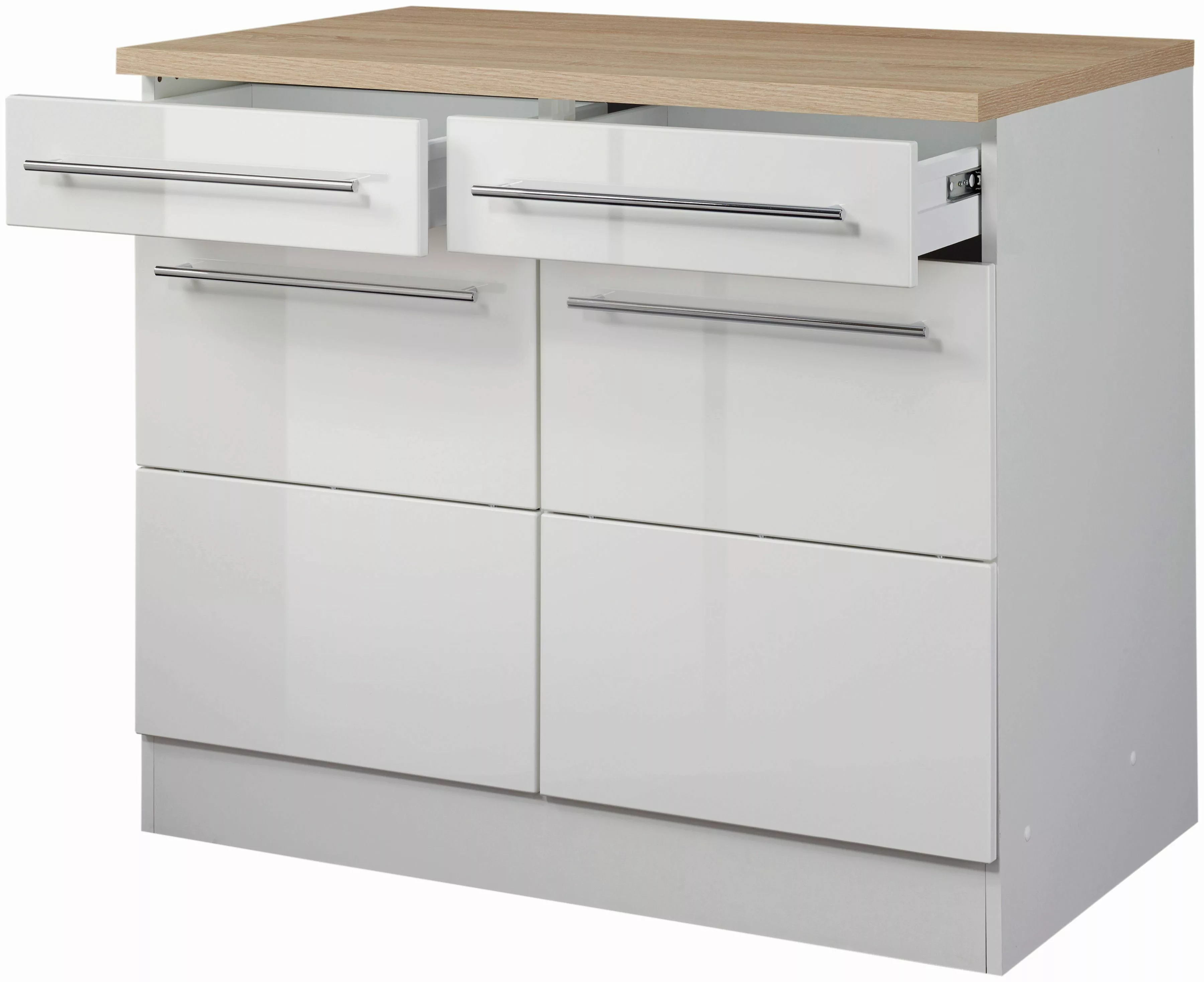 KOCHSTATION Unterschrank "KS-Wien", Breite 100 cm, 2 Türen, 2 Schubkästen, günstig online kaufen