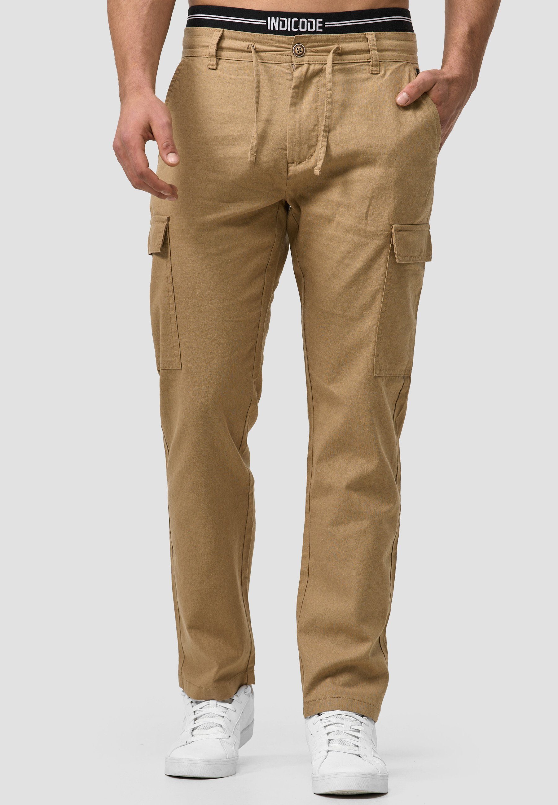 Indicode Leinenhose Leonardo mit aufgesetzten Taschen günstig online kaufen