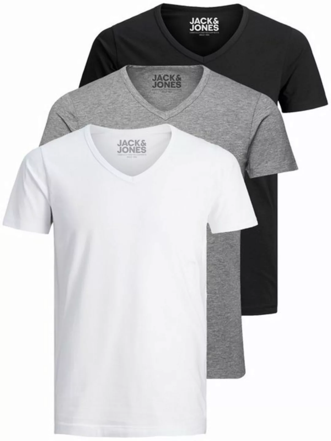 Jack & Jones T-Shirt Basic V-Neck (3-tlg., 3er Pack) etwas länger geschnitt günstig online kaufen