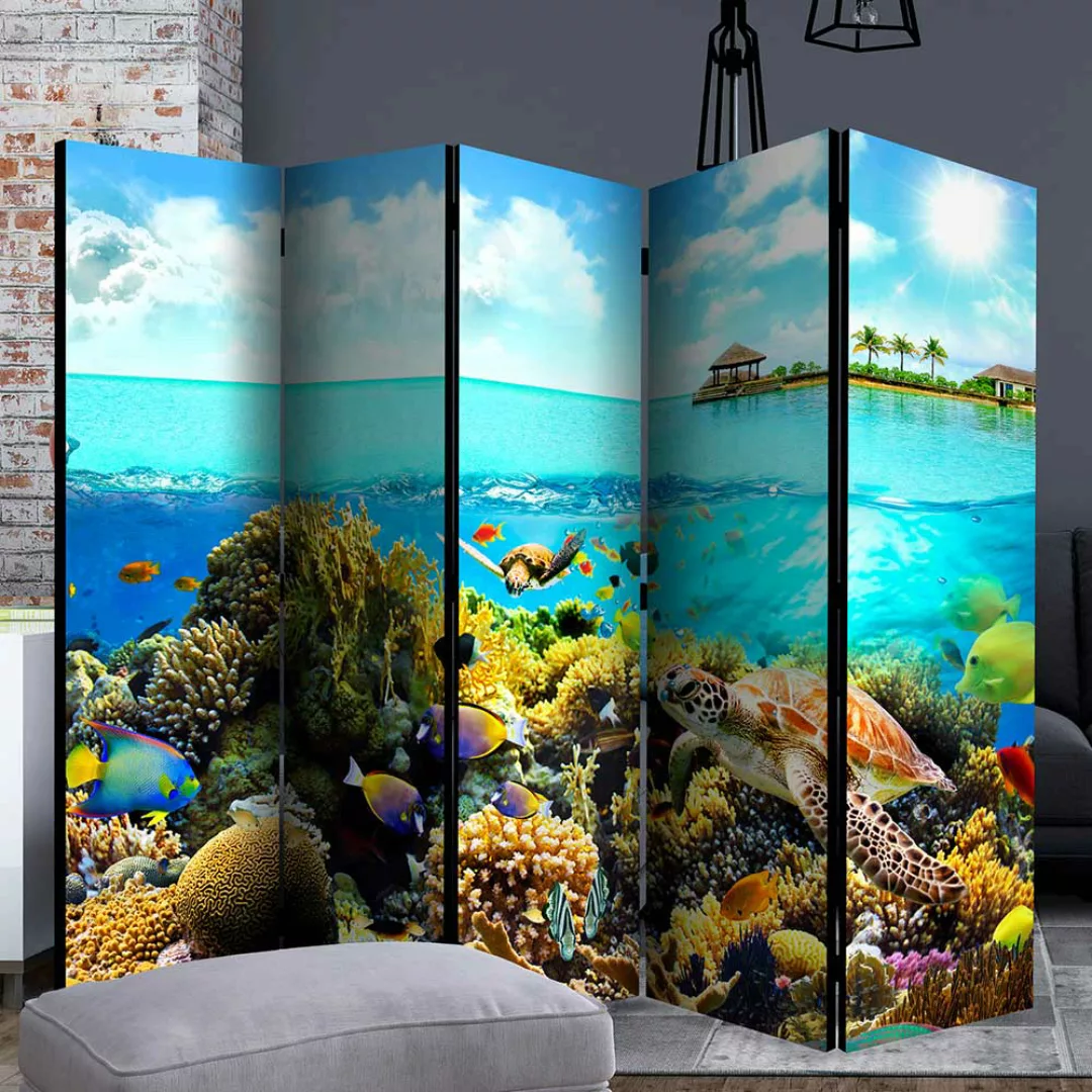 Fotodruck Paravent blickdicht Unterwasserwelt Motiv günstig online kaufen