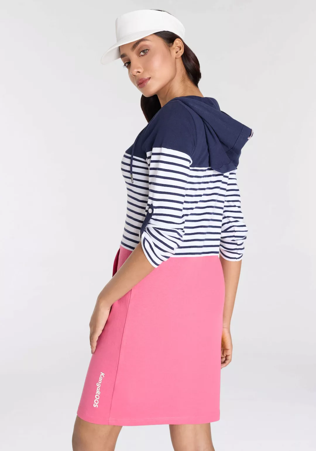 KangaROOS Jerseykleid in Colorblocking Design mit Kapuze - NEUE-KOLLEKTION günstig online kaufen