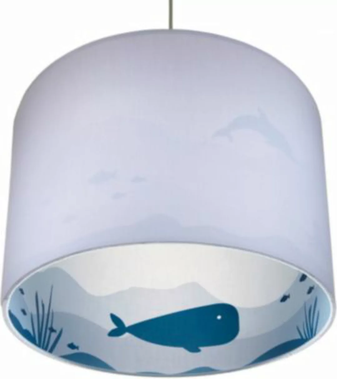 Hängeleuchte Silhouette Wal in Grau/Blau günstig online kaufen