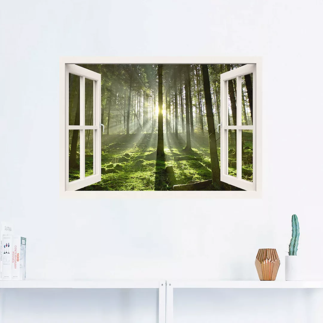 Artland Wandbild »Fensterblick - Wald im Gegenlicht«, Fensterblick, (1 St.) günstig online kaufen