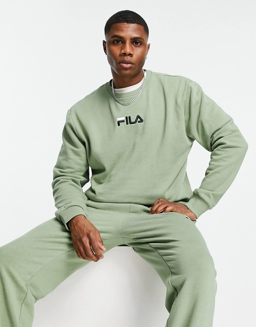 Fila – Sweatshirt in Grün mit Logo günstig online kaufen