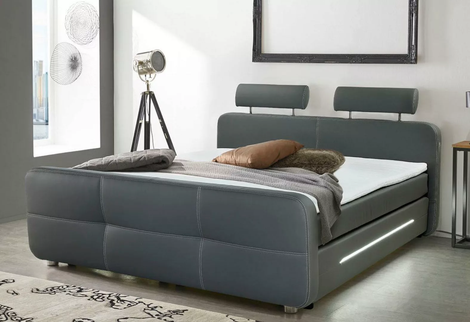 Places of Style Boxspringbett Gina, inkl. Topper und LED-Beleuchtung günstig online kaufen