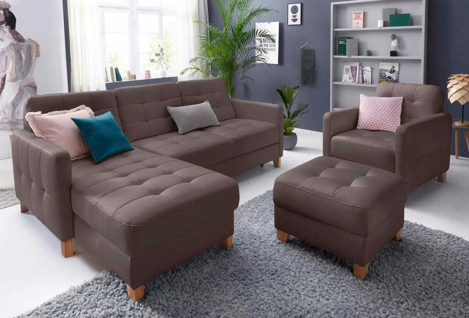 exxpo - sofa fashion Ecksofa "Elio, L-Form", wahlweise mit Bettfunktion günstig online kaufen