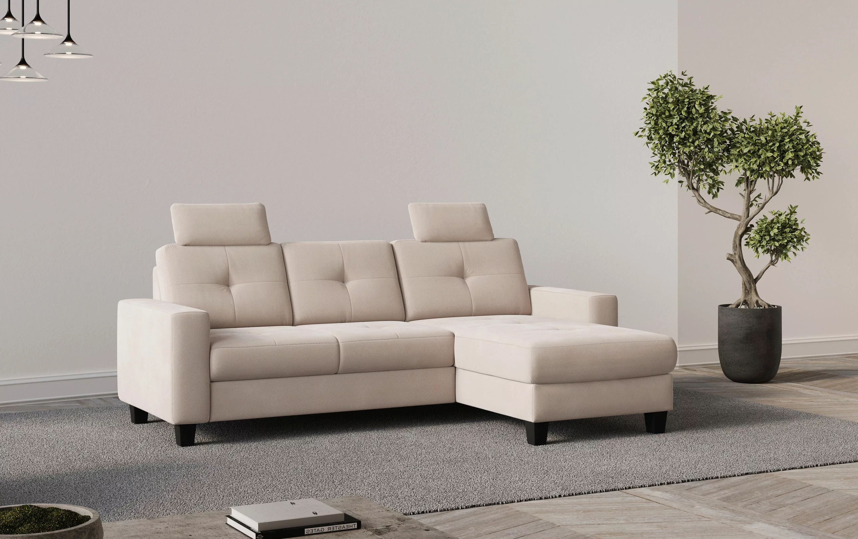 Places of Style Ecksofa "Varese", wahlweise mit Bettfunktion und Bettkasten günstig online kaufen