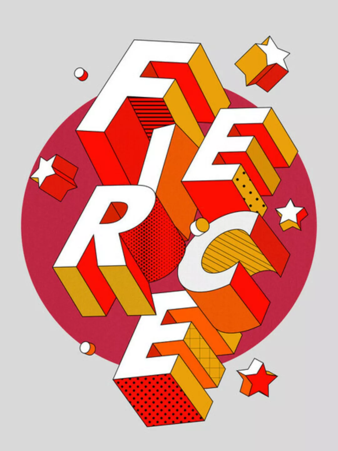 Poster / Leinwandbild - Fierce - 3d Typography günstig online kaufen