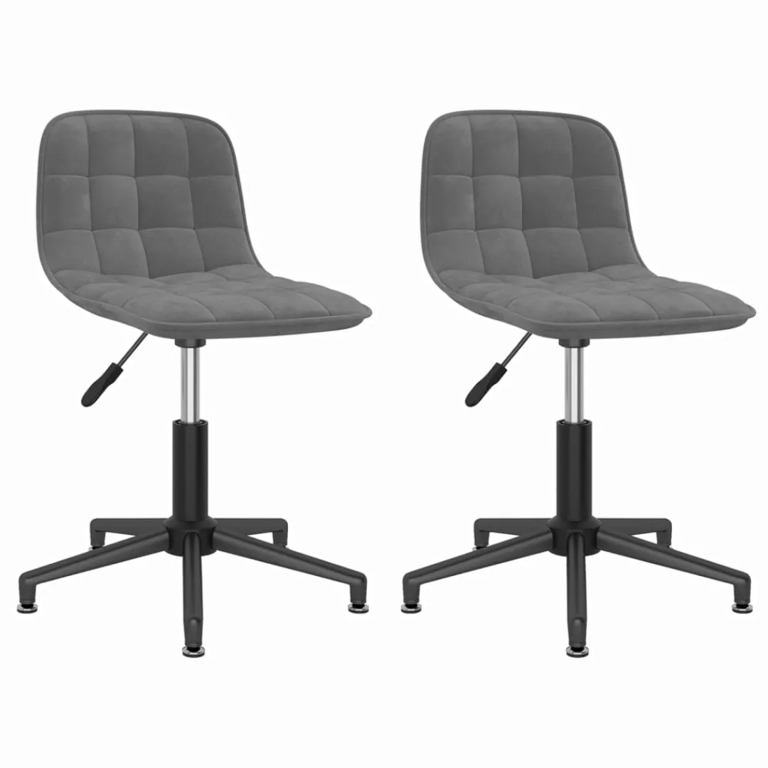 Esszimmerstühle 2 Stk. Drehbar Dunkelgrau Samt günstig online kaufen