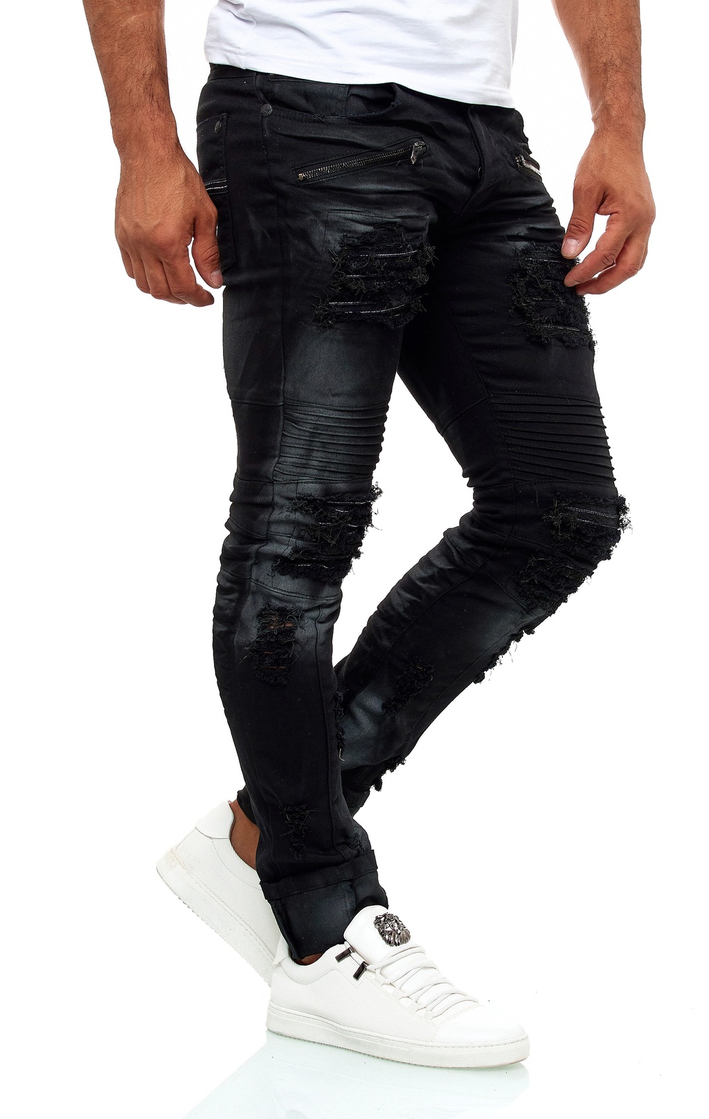KINGZ Slim-fit-Jeans, im angesagten Destroyed-Look günstig online kaufen