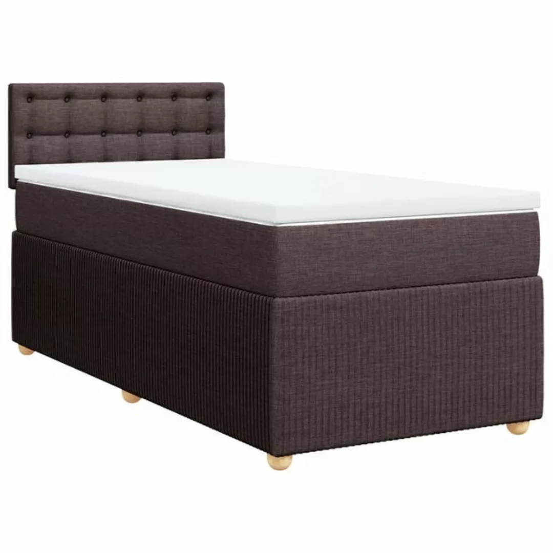 vidaXL Bett Boxspringbett mit Matratze Dunkelbraun 80x200 cm Stoff günstig online kaufen